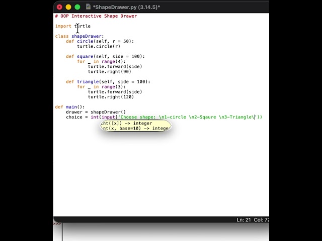 Professional Python Shape Drawer | OOP in Action #python #turtle #shape #drawer