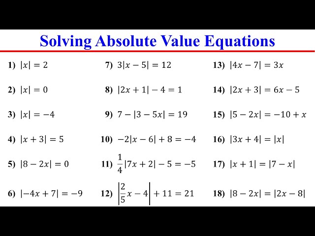 Solving Absolute Value Equations: Everything You Need to Know!