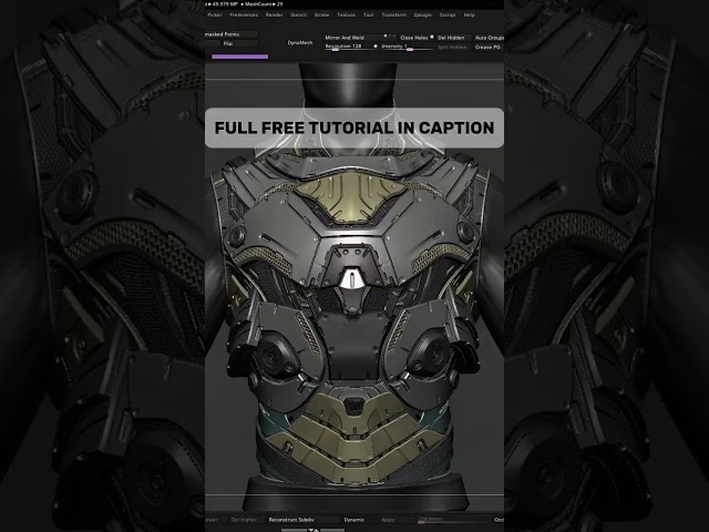 FULL HARDSURFACE TUTORIAL in the bio #zbrush