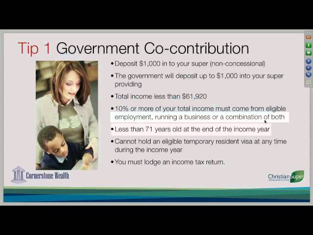 02 Top 10 Tax Tips 2012 - Tip 1 Government Co-contribution