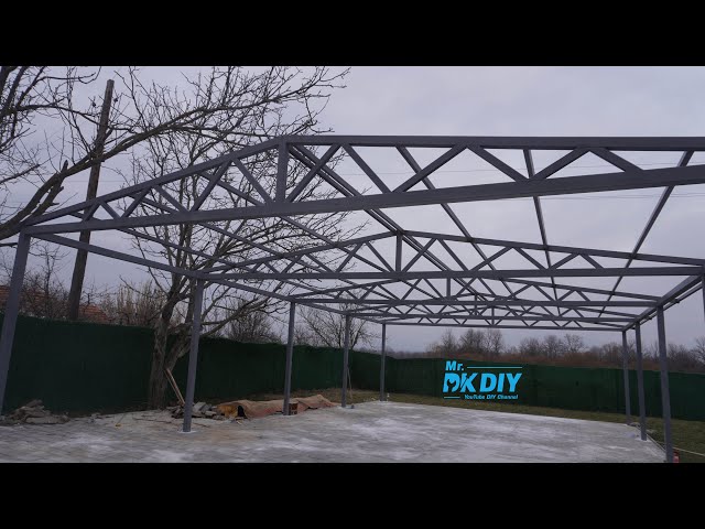 How to Build a 13x8m Steel Hall Construction – Part 4 | Zig-Zag Bracing, Cross Beams & Final Welding