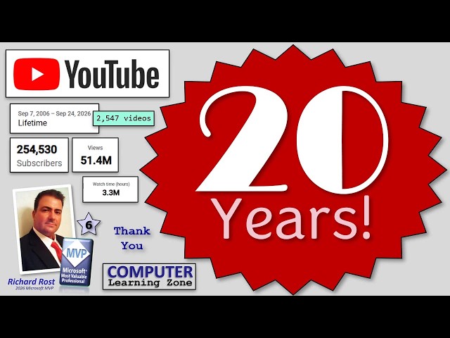 Computer Learning Zone YouTube Channel Celebrates 20 Years and 3.3 Million Watch Hours