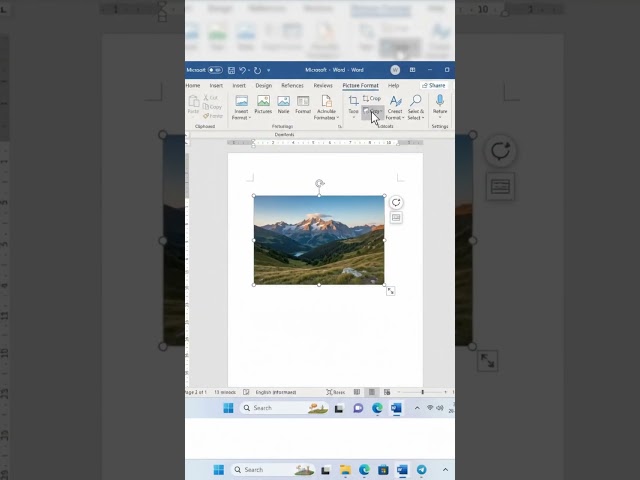 How to crap image in to a shape in MS word #msword