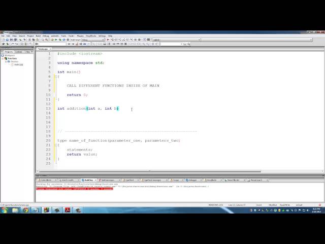 C++ Programming Tutorials: 12 - Functions