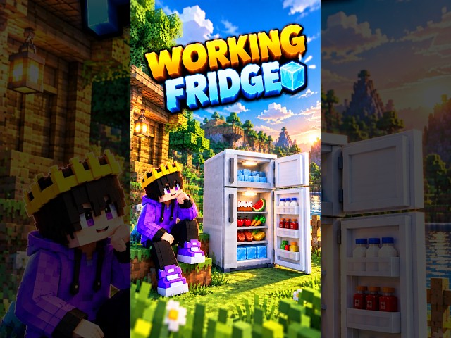 Minecraft Working Fridge Tutorial🧊 | Without Mods #voz #speech #shorts #minecraft #gaming #fridge