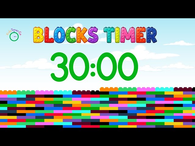30 Minute Timer for Kids Classroom | Blocks Visual Timer 🧱