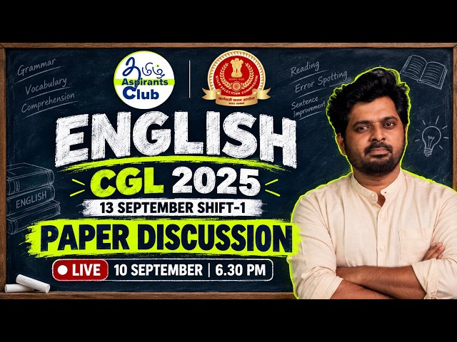 🔴 LIVE | SSC CGL 2025 English PYQ Series | 13 Sept Shift 1 | தமிழில் | Logesh Pravin