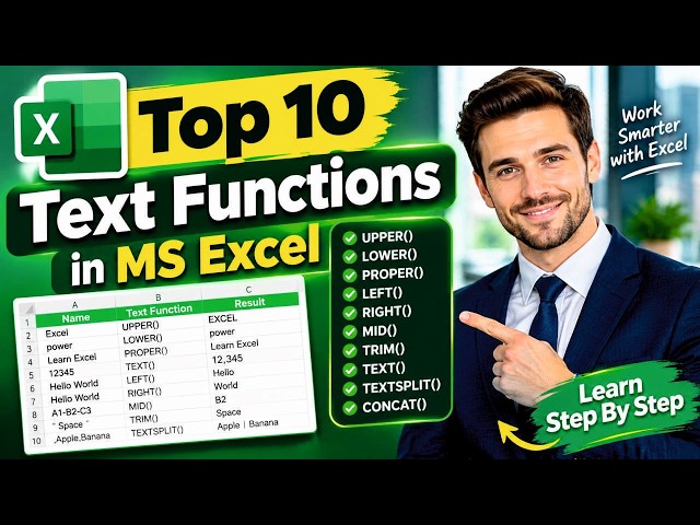 Top 10 Text Functions in Excel | Master Text Functions in MS Excel