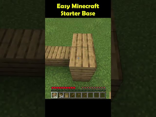 Easy Minecraft Starter Base #minecraft #shorts #base