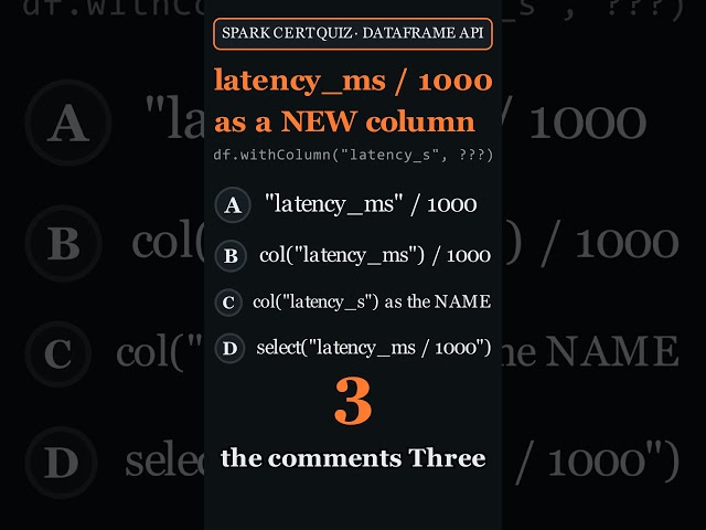 Spark Certification Quiz: Column Expressions