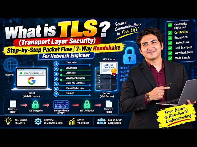 Step-by-Step Packet Flow of TLS(Transport Layer Security) | 7-Way Handshake For Network Engineer