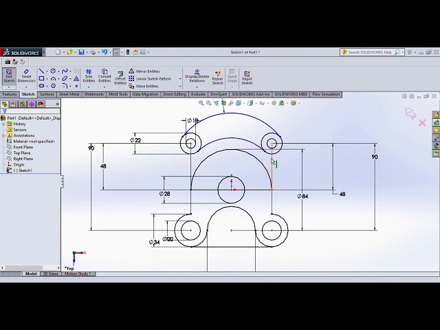 Solidworks tutorial | How to draw 2D sketch in solidworks | Part 2