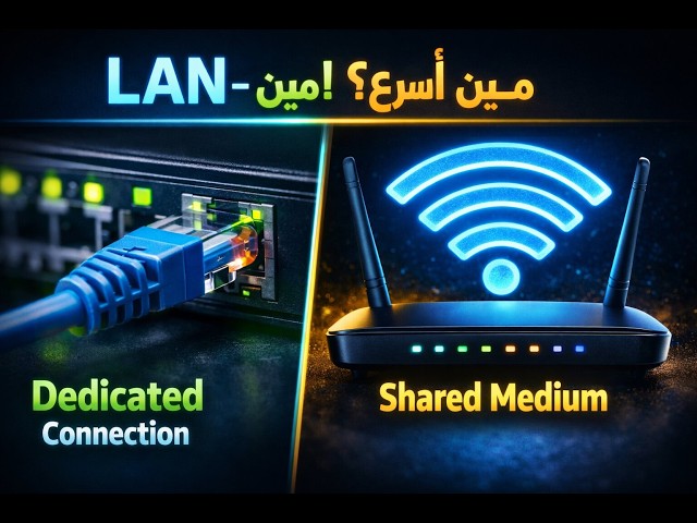 LAN من الداخل: الفرق الحقيقي بين Ethernet و WiFi وليه الـ WiFi أبطأ؟