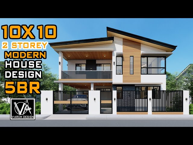 10X10 2 STOREY HOUSE DESIGN (100SQM) 5 BEDROOM
