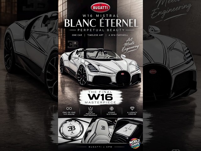 Bugatti W16 Mistral “Blanc Éternel” 🤍 | Perpetual Beauty #Shorts