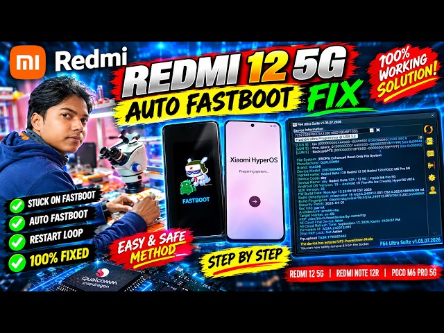 Redmi Note 12R 5G Stuck in Fastboot? | F64 UFS Programming & Repair