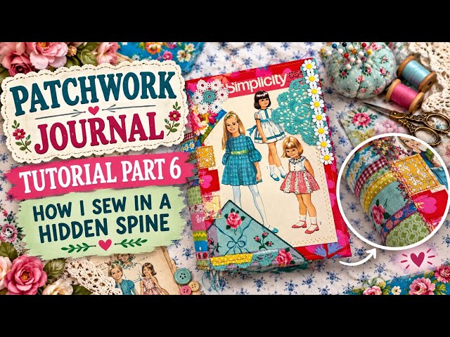 Patchwork Journal Tutorial Video 6 Hidden spine tutorial How I sew in the signatures to the felt 
