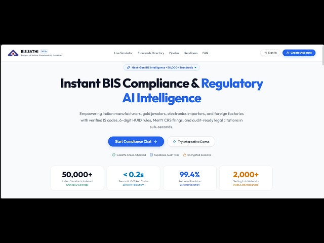 BIS SATHI – AI-Powered Assistant for Indian Standards & BIS Services | SIH 2026 | CONTEXT CREW
