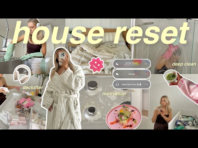 SUNDAY RESET VLOG 🎧 deep clean, declutter + organise the whole house with me!!