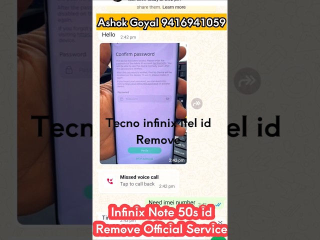 ​Infinix Note 50s ID Remove Done ✅ | Official Server Service | #AGMOBILELAB #Shorts