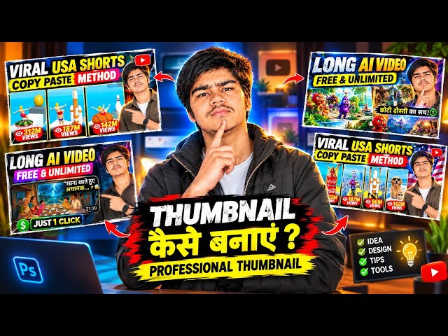 Ai se Professional Thumbnail Kaise Banaye | How To Make Professional Thumbnail Using Ai Free 