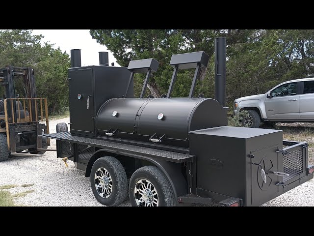 Matt's BBQ Pits LLC 250 Gallon Smoker with Cabinet on Trailer