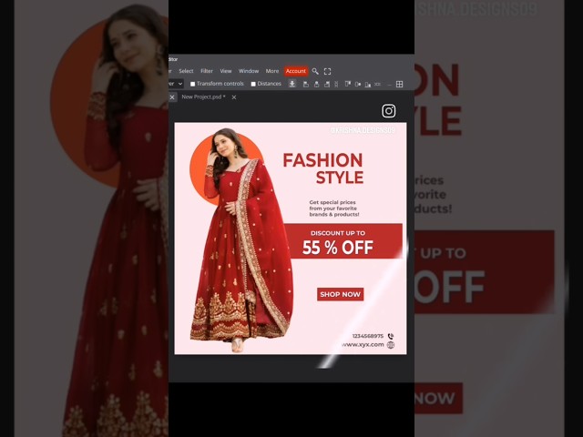 Modern Fashion Advertisement Banner 😍 Photoshop 2026 #fashion  banner #vuralshorts