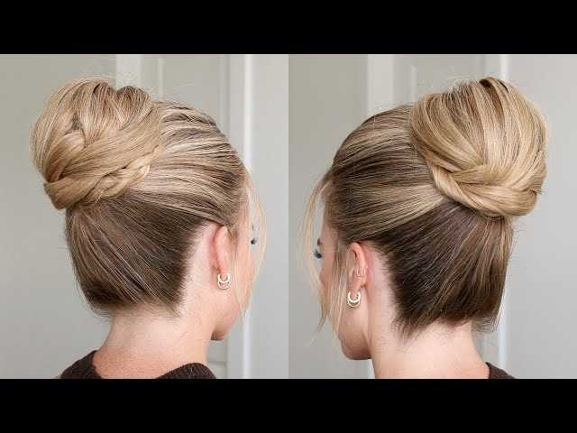 the easiest braided high bun (hides all your pins)