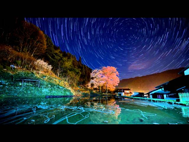 2015.04.11 苗代桜の夜 タイムラプスとスタートレイル