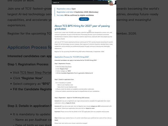 TCS BPS Drive 2027 क्या है?✅ कौन-कौन से students apply कर सकते हैं?✅ TCS BPS Eligibility Criteria