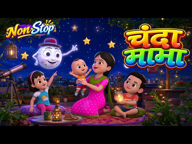 चंदा मामा | Best Hindi Rhymes | Chanda Mama | Non-Stop Kids Collection