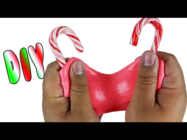 DIY | Candy Cane Slime - HOW TO MAKE SLIME OUT OF CANDY!!!