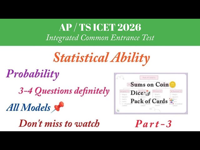 Statistical Ability || Probability || AP/TS ICET 2026 || All Model Questions with easy explanation