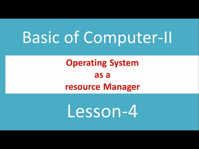 MDU BCA 2nd Sem Operating system | Operating System as Resource Manager |