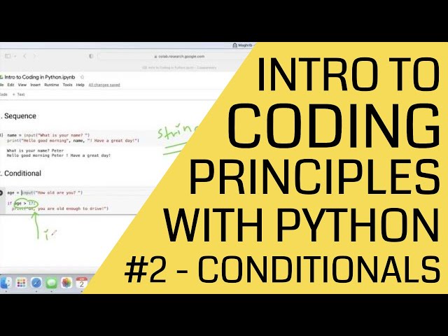 ProCodeCG - Short Tutorial Series - Intro to Coding with Python #2 - Conditionals