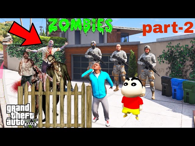 Franklin and Shinchan Save A Lose Santos Make A Safe House in Zombies Attack in GTA V