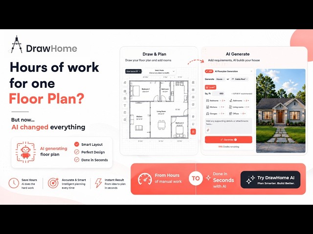 AI Floor Plan Generator | Save Hours Using DrawHome Tool