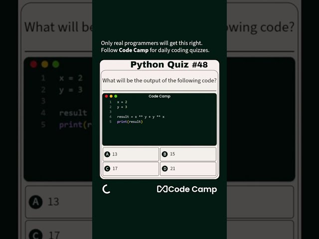 Python Education | Quiz [Q-48] | Code Camp #shorts