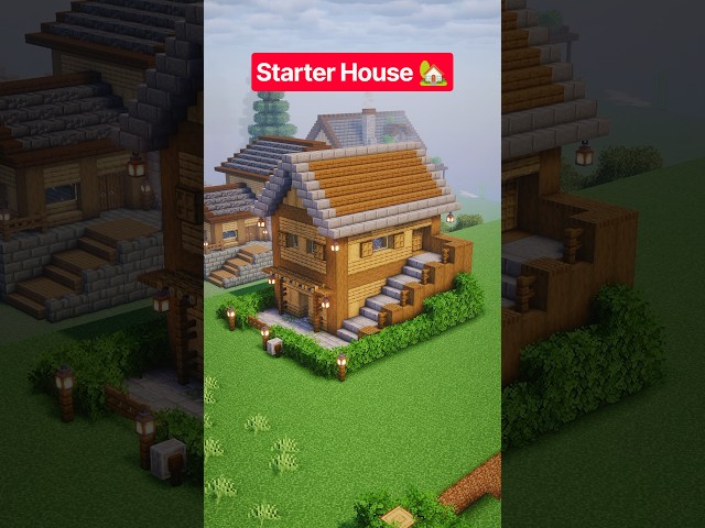 BEST STARTER HOUSE IN MINECRAFT #minecraft