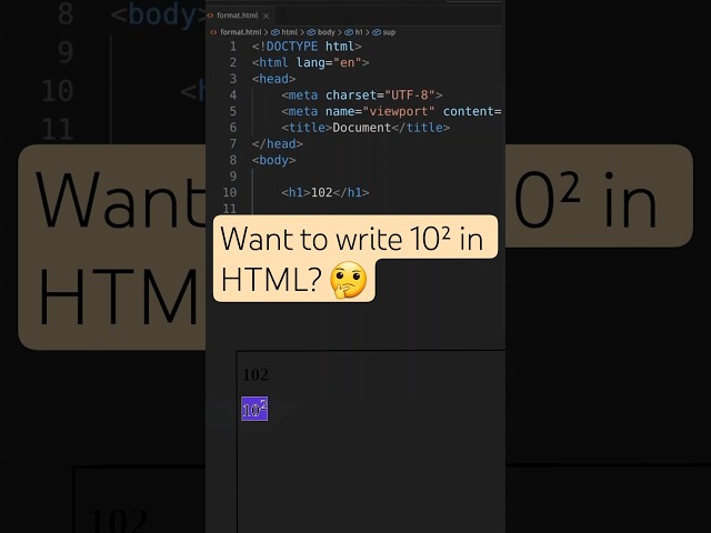 Want to write 10² in HTML? 🤔