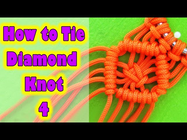 Diamond knot macrame - macrame tutorial: How to Tie Macrame Diamond with square knot in the midst