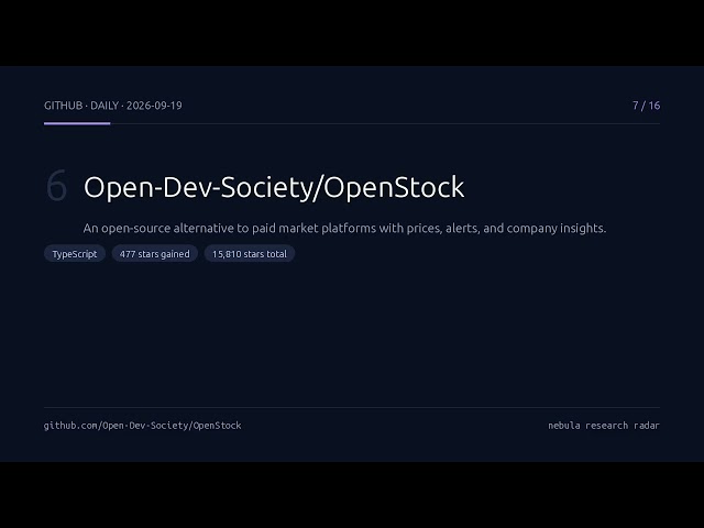 GitHub Trending Summary - Daily - 2026-09-19