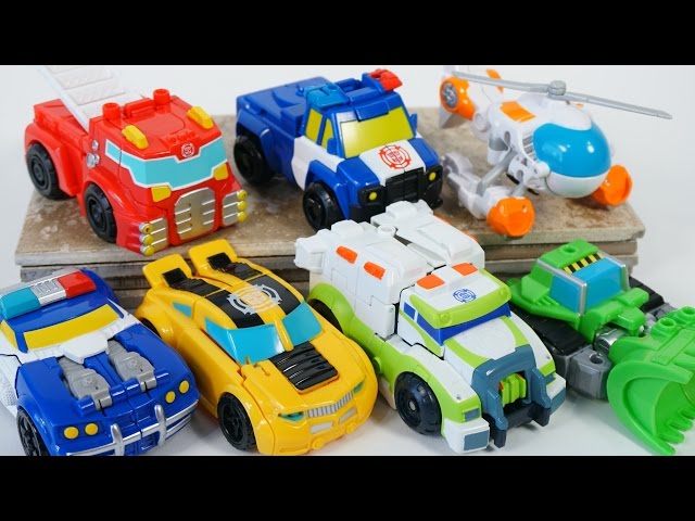 2016 Transformers Rescue Bots Giant Collection Heatwave Chase Bumblebee Chase Medix 1 Step