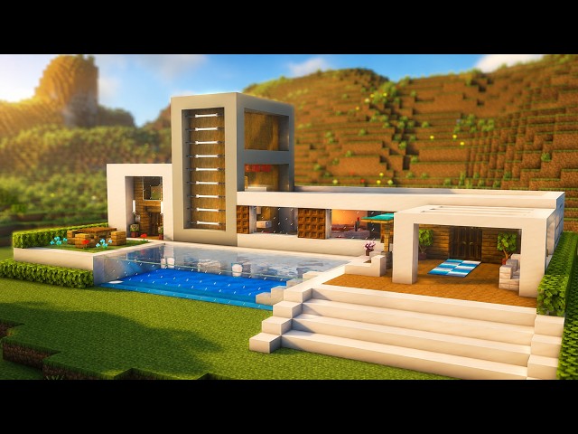 Minecraft: How to Build Large Modern House / Tutorial 🏠