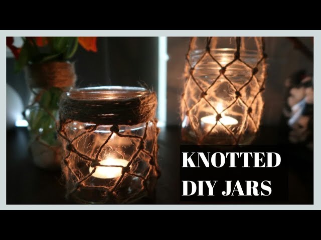 DIY: Knotted Candle Holder | Macrame candle holder