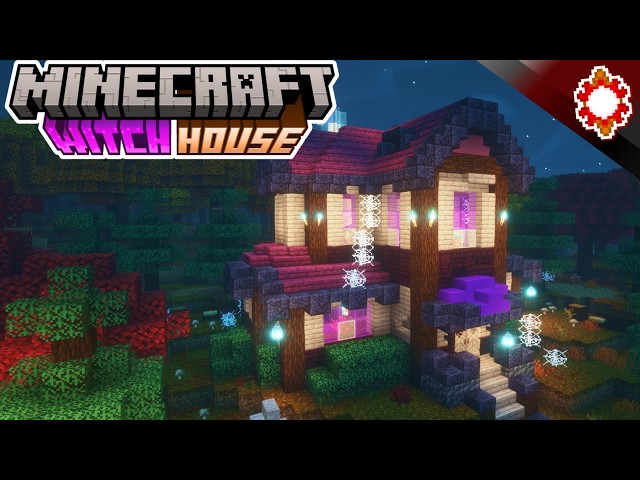 COZY WITCH HOUSE - Minecraft How to Build a Dappled Forest Witch House Tutorial