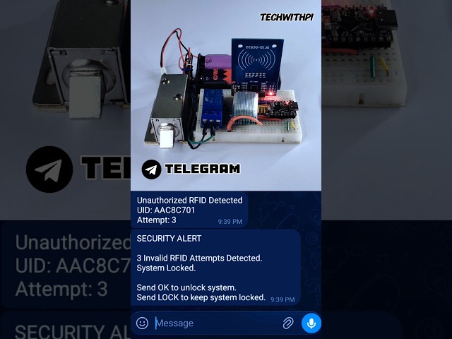 ESP32 RFID Smart Lock | Telegram Notifications + 3 Wrong Attempts Lockdown #smartlock #esp32smart