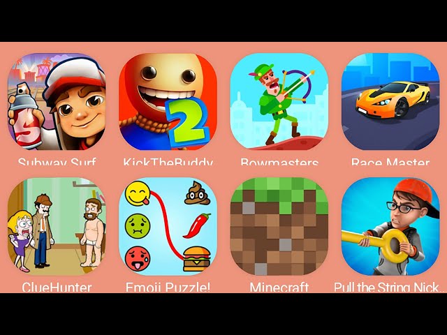 Gramic Monster Scary survival,Kick The Buddy,Minecraft,Emoji Puzzle,Survival Story,Bowmasters,HCR 2