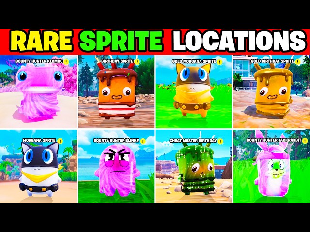 How to Find 8 *NEW* RARE SPRITES in Fortnite! (All Locations)