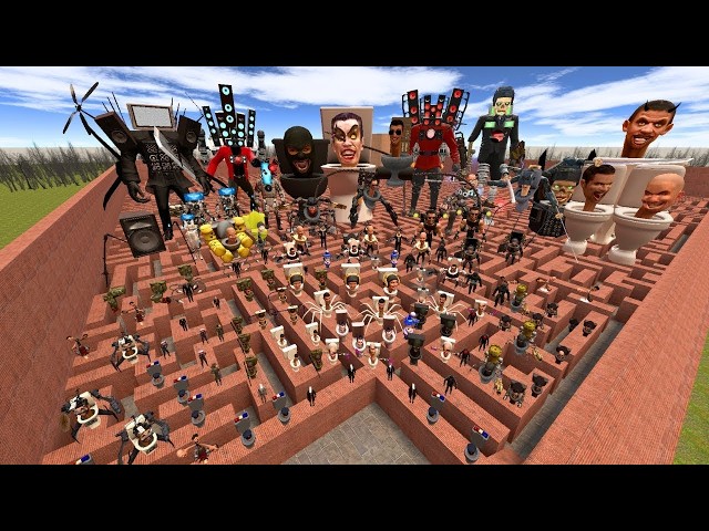 SKIBIDI TOILET IN BIG MAZE IN THE GARRY'S MOD